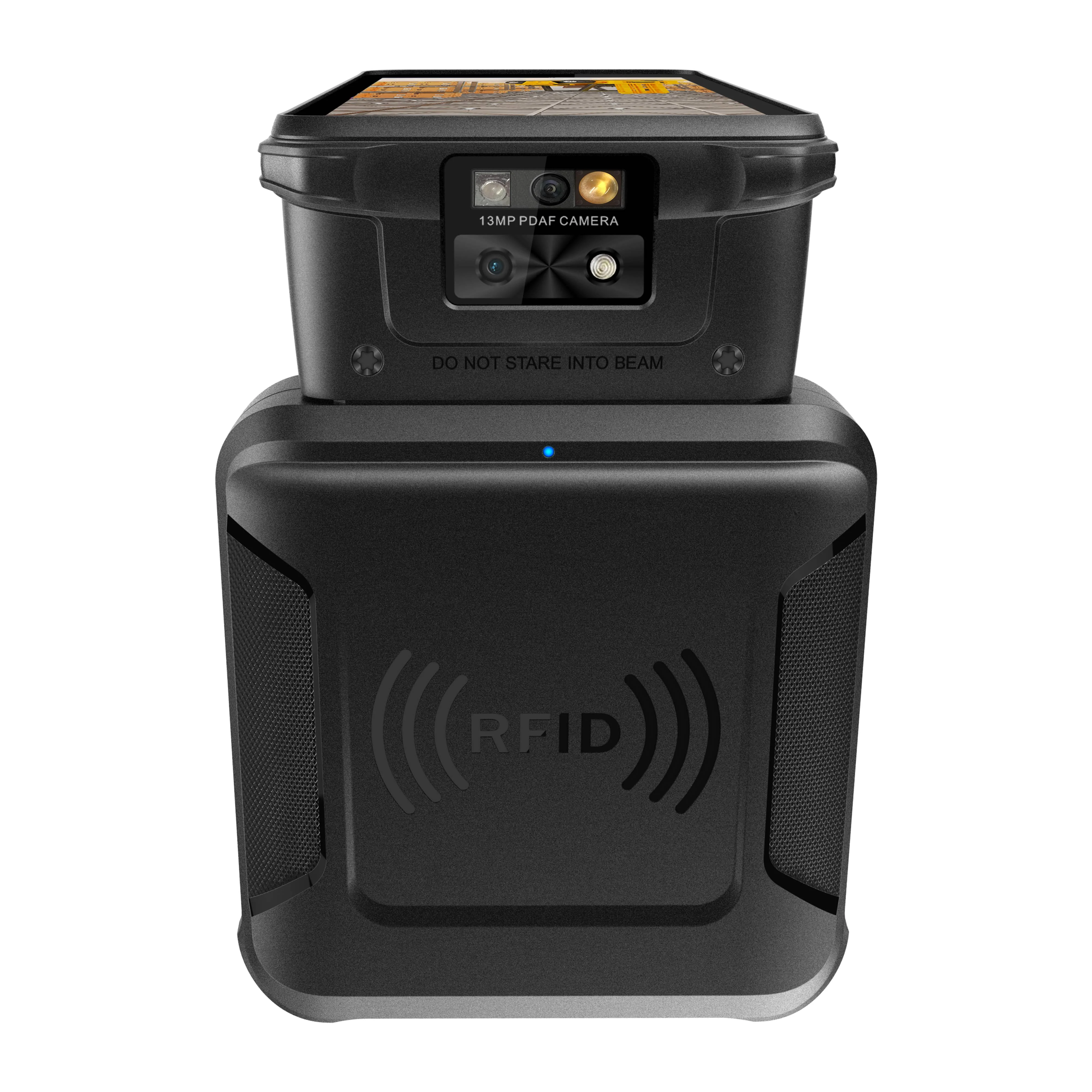 R20 قارئ RFID متين محمول باليد جهاز UHF RFID مع سعة 10000 مللي أمبير في الساعة مسافة قراءة 12 متر شريحة Impinj Indy R2000