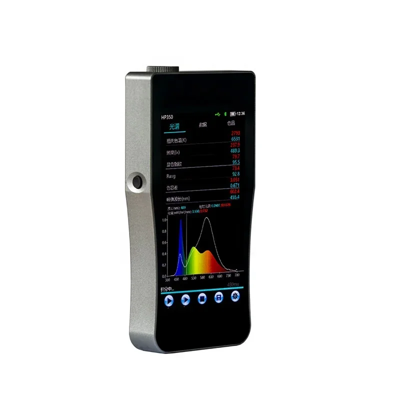 

380-780nm Handheld Spectral Illumination Tester and Meter Portable CCT CRI Digital Lux Spectrum Analyzer