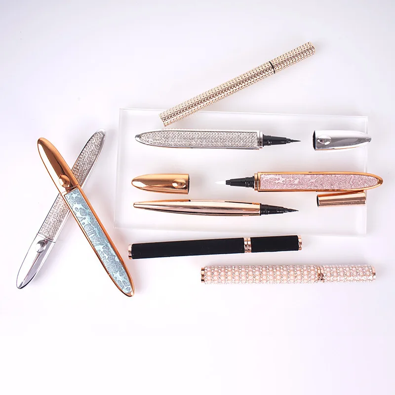 Nuevo Delineador de ojos 4D resistente al agua, de secado rápido, de larga duración, sin floración, estrella, diamante, delineador de ojos negro suave y liso