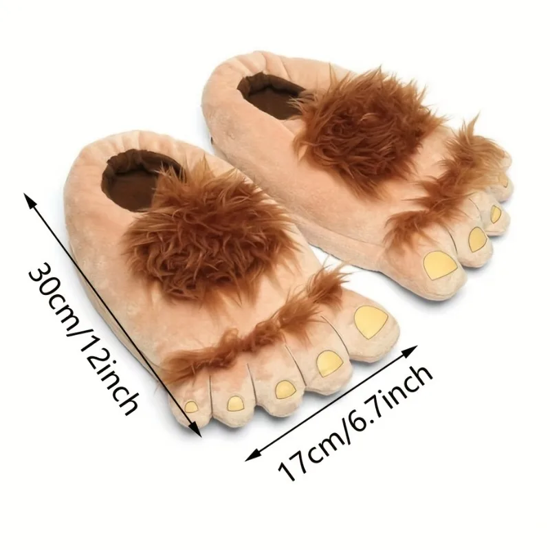 1 زوج الإبداعية وحشية نعال قماش المنزل الدافئة القطن داخلي دافئ غامض الأحذية مهرجان حزب اللباس النعال