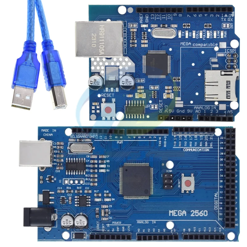 Imagem -02 - Placa de Expansão de Rede Tzt-uno Ethernet W5100 Cartão sd Shield para Arduino Mega 2560 r3 Mega 2560 Rev3