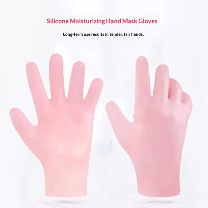 1 Pair Moisturizing Reusable Silicone Hand Mask Glove Set Deep Nourishing For Dry Cracked Hand Home Spa Skincare Tool