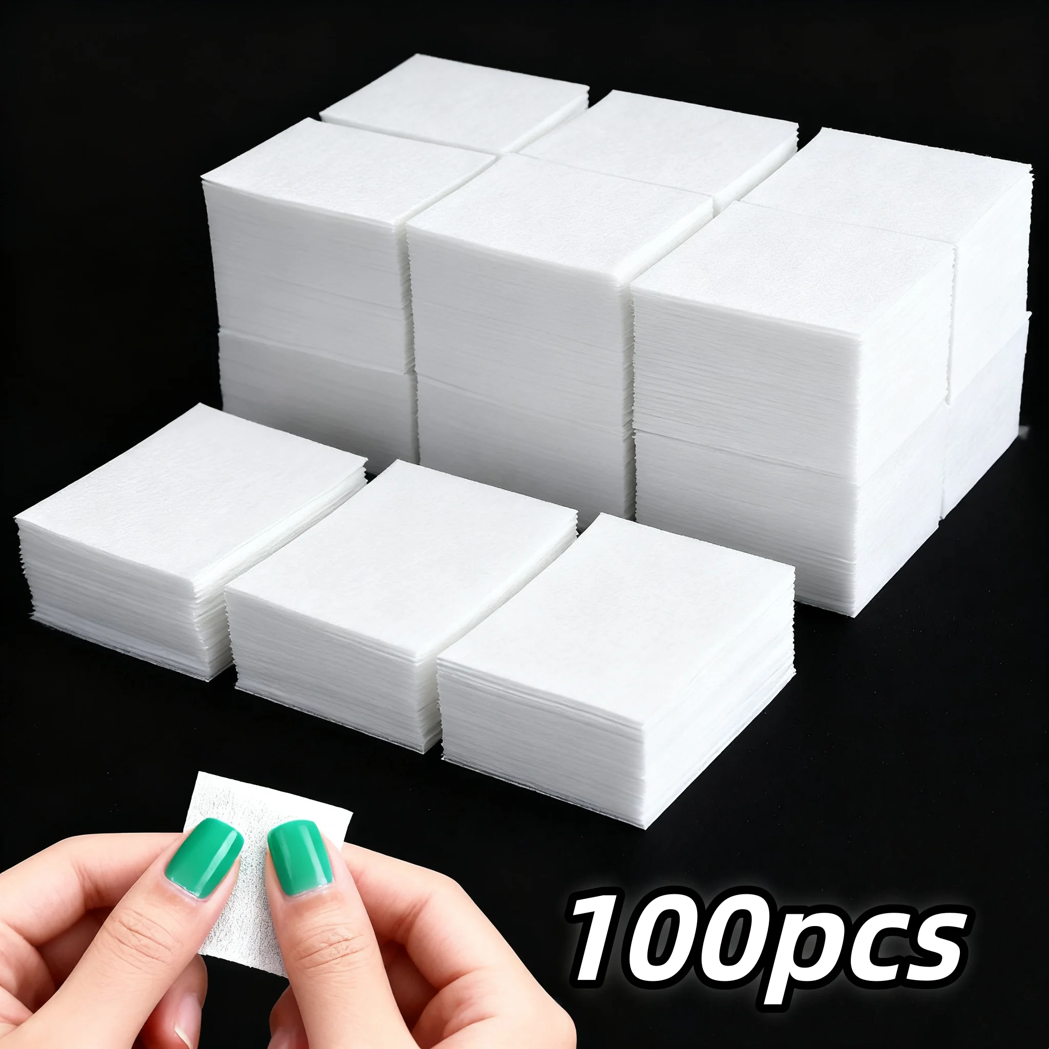 100 قطعة المهنية خالية من الوبر مسمار الفن مسح الجلد ودية مزيل طلاء الأظافر منصات رمش الغراء مناديل التنظيف أدوات العناية بالأظافر *