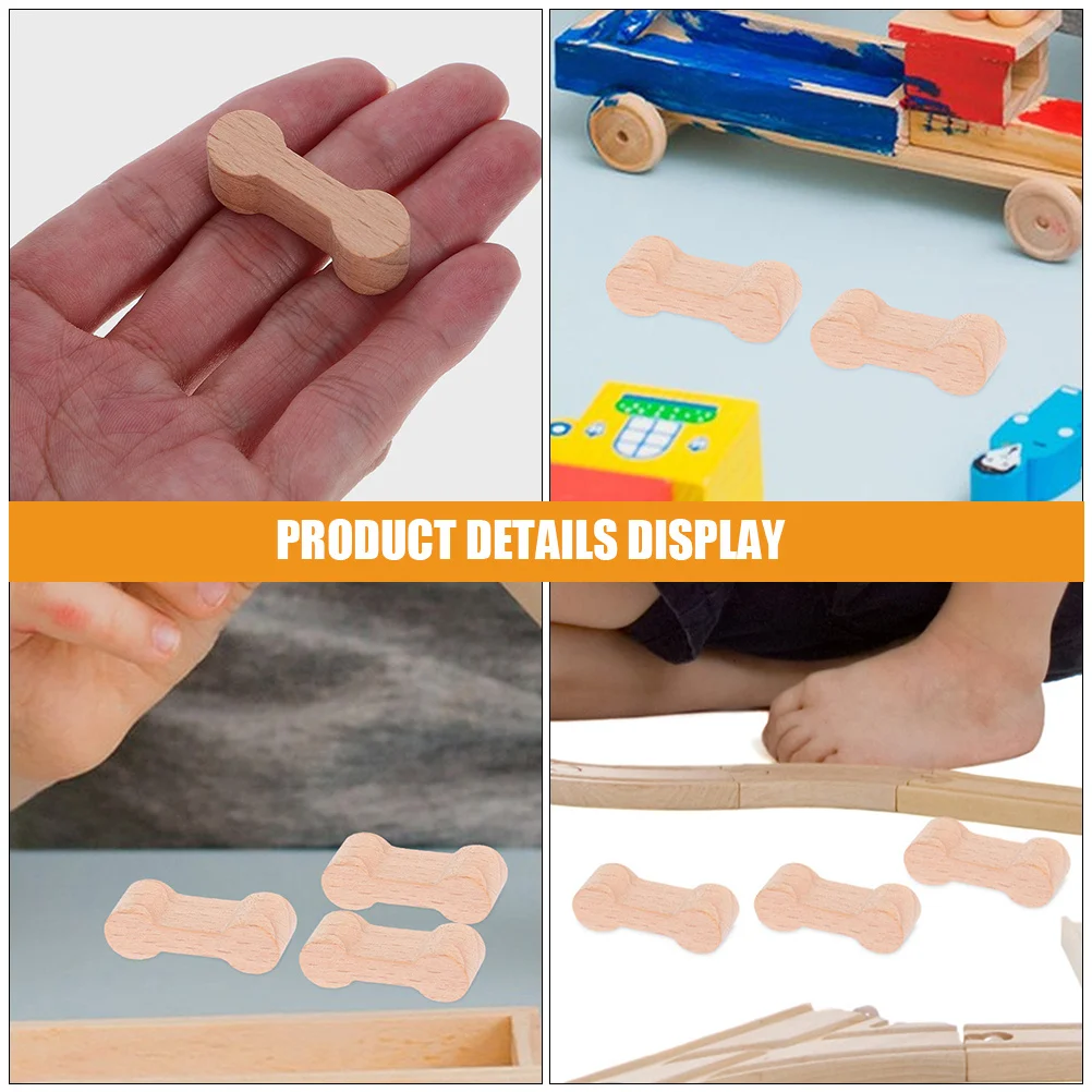 

5Pcs Wooden Train Track Buckle Sturdy Safe Railway Connection Part Kids DIY Play Wood Train Track Pieces Railway Buckle