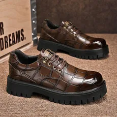 

Мужская модная обувь большого размера с круглым носком, повседневная кожаная универсальная сезонная обувь в стиле ретро, весенне-осенняя сезонная обувь