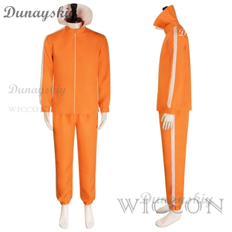 Movie Vector Cosplay Costume Orange Jakect Pant Outfits Set Mushroom-shaped  Wig Glasses Halloween Fancy Suit Party Suit