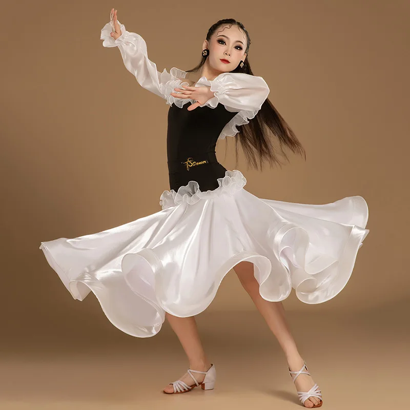 หญิง Stringy ตาข่ายโมเดิร์นเต้นรํา Waltz Art Exam ชุดห้องบอลรูมการแข่งขันการฝึกอบรมชุดมาตรฐานแห่งชาติ Dancewear เครื่องแต่งกาย