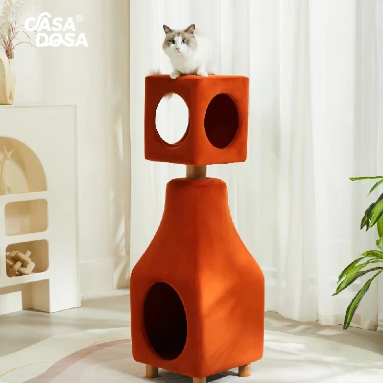 Masif ahşap kedi tırmanma çerçeve kutusu mobilya ahşap kedi yatağı kutusu mobilya scratcher yaratıcı kedi dolabı evi