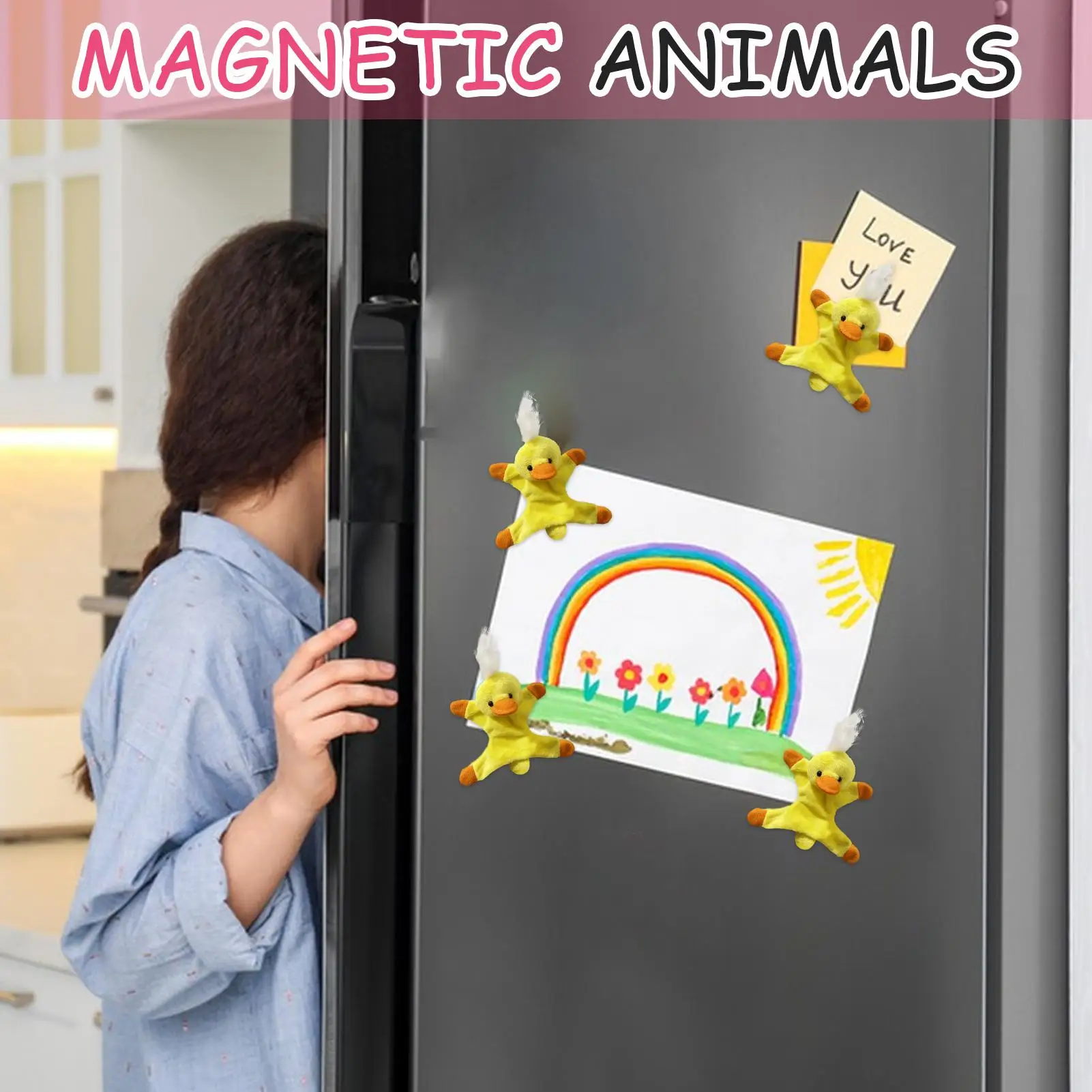 Fridge Magnets For Kids Plush Animal Board Magnets Locker Buddies Adorable Educational Learning Magnetic Toys For 1-3 Years Old