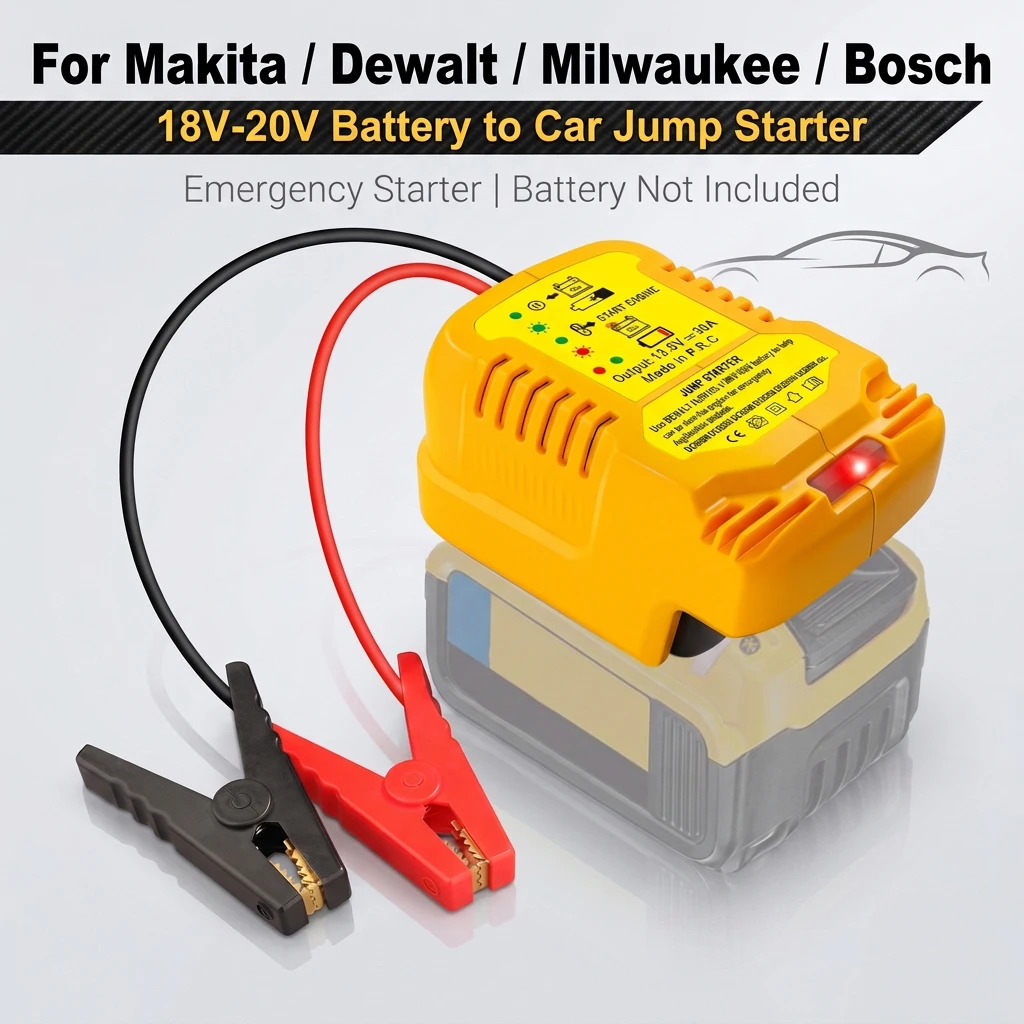 For Makita Dewalt Milwaukee Bosch 18V 20V Battery Emergency Jump Starter 100A Portable Car Booster for 12V Car SUV