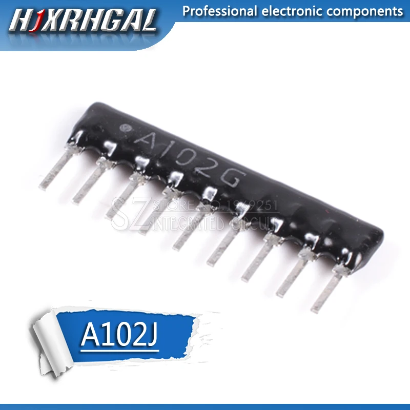 10pcs DIP exclusion 9pin 1K A102 102 ohm 9A102J 9A102G 9A102 A102J A102G Network Resistor array hjxrhgal