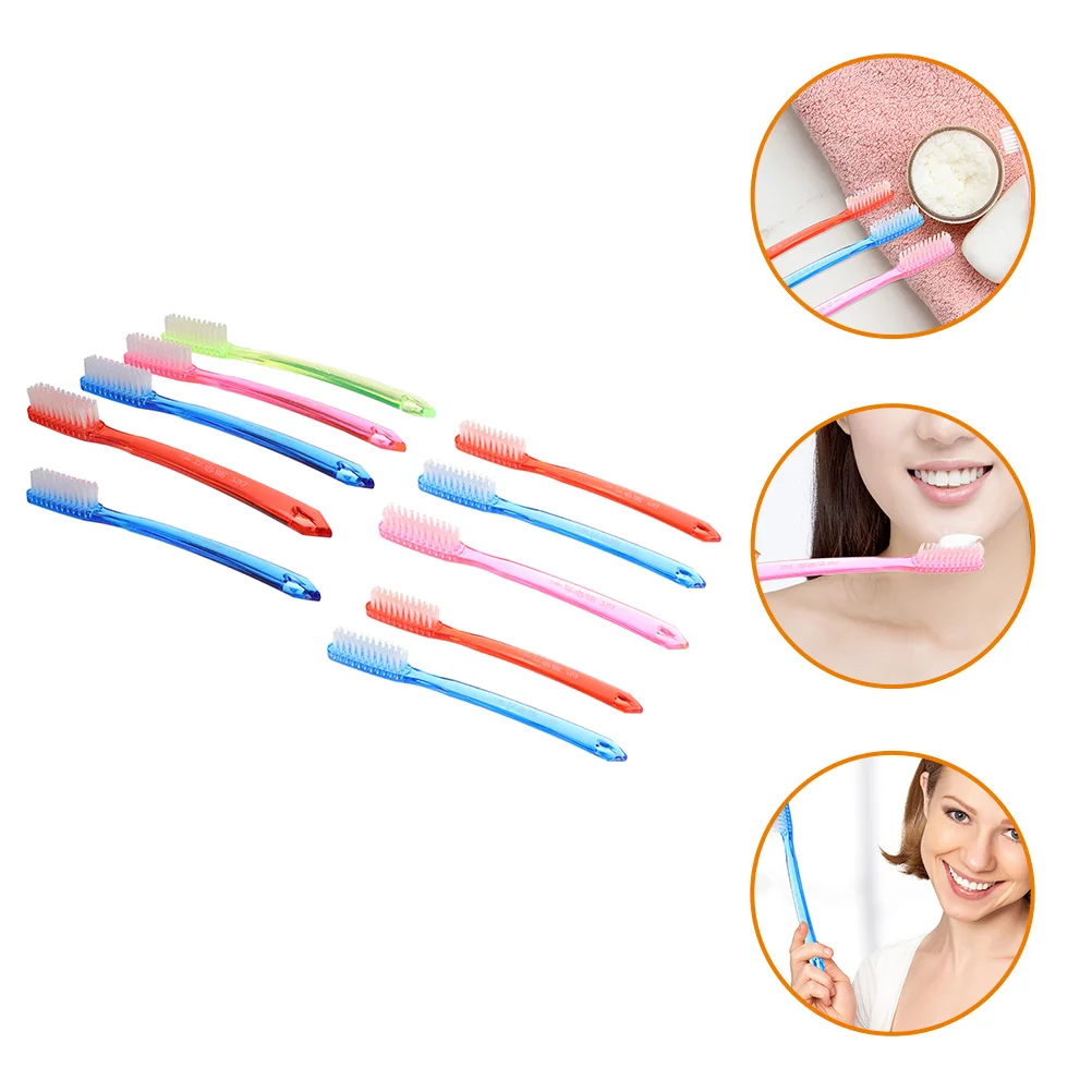 10 Pcs Adult Super Hard Bristle Toothbrush 12 Pack Large Price Random Delivery Travel Toothbrushes Big Head Plastic