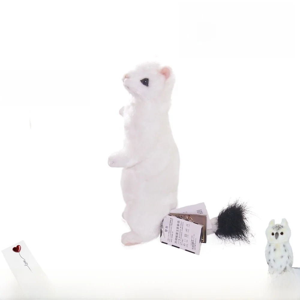 

HANSA Cute Plu Toy Reatic Fur Squirrel Doll Children's Eonal Gift Doll Snowoe Hare Pluie Soft PP Cotton Stuffed