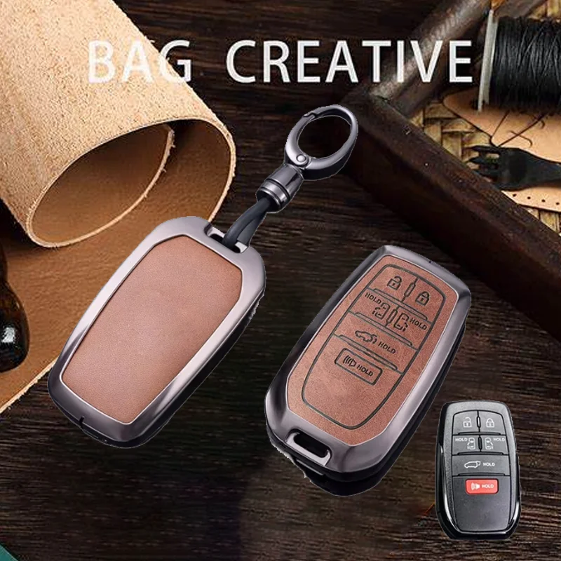 For Toyota Sienna Key Case 5 6 Button for Toyota Sienna Hybrid Vehicles Alphard Land Cruiser 200 Key Cover Fob Holder Keyring