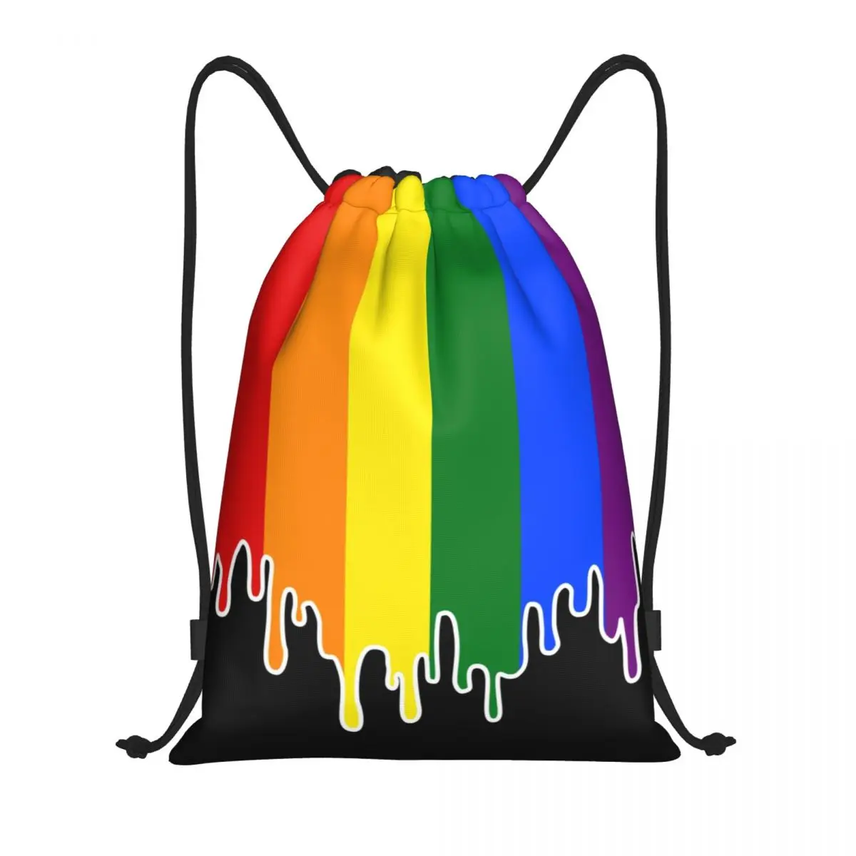 مخصص مثلي الجنس فخر العلم بالتنقيط تصميم الرباط على ظهره النساء الرجال الرياضة الصالة الرياضية Sackpack LGBT قوس قزح مثليه حقيبة تدريب كيس