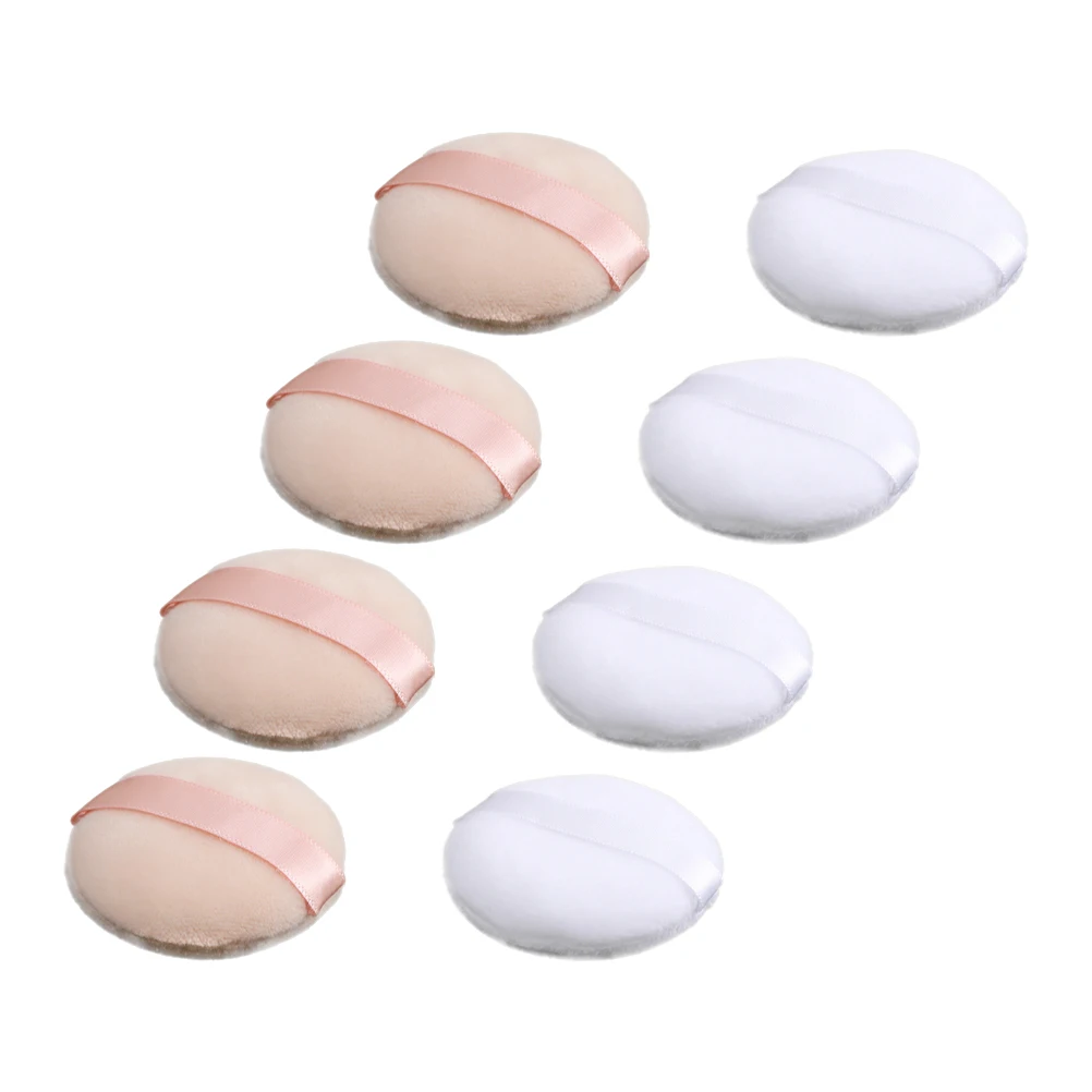 8 قطع من أدوات مكياج البودرة المنتفخة الناعمة والصديقة للبشرة، أداة توزيع البودرة السائبة للنساء، مستحضرات تجميل الوجه، خفيفة الوزن ومرنة