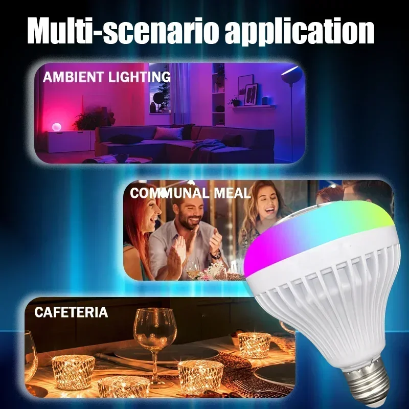 

RGB Music Light Bulb with Built-in Bluetooth Speaker Wireless Smart Light Bulb color Changing Speaker LED with Remote Control