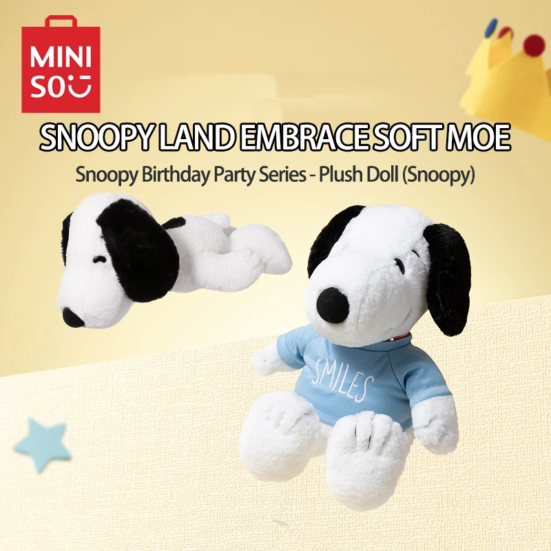 

MINISO Snoopy Плюшевая Кукла на день рождения, декоративная подушка, рождественский подарок, детские игрушки, анимационные периферийные устройства