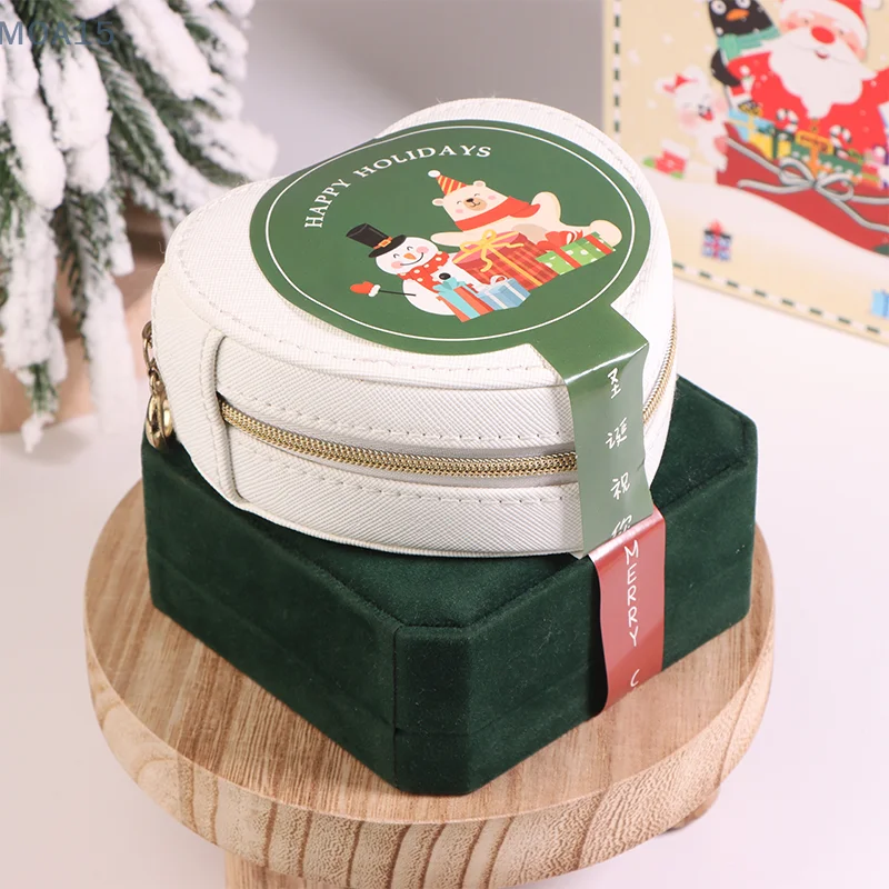 16pcs Christmas Cookie Candy Tins Decorative Sticker Round Tinplate Boxes Sticker Chocolate Biscuit DIY Packaging Sticker image 3