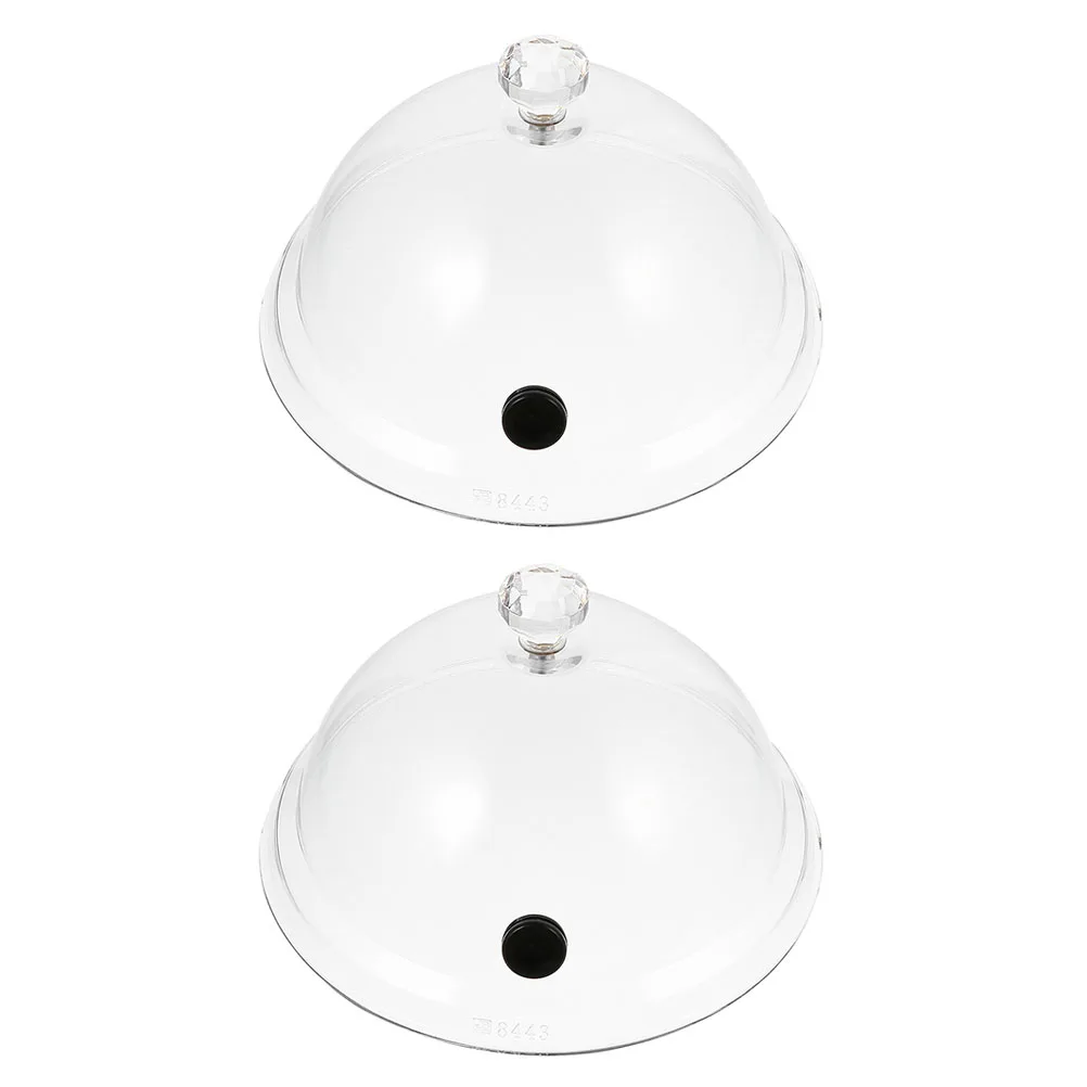 

2pcs Food Smoke Transparent Dessert Covers Practical Smoke Lids Snack Protectors Heat Resistant Pc Covers For Home