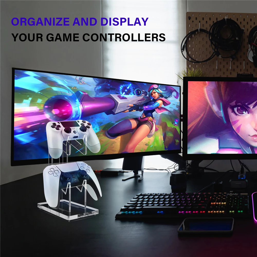 Supporto universale per doppio controller per PS5 PS4 Xbox One NS Switch Supporto da tavolo Accessori da gioco