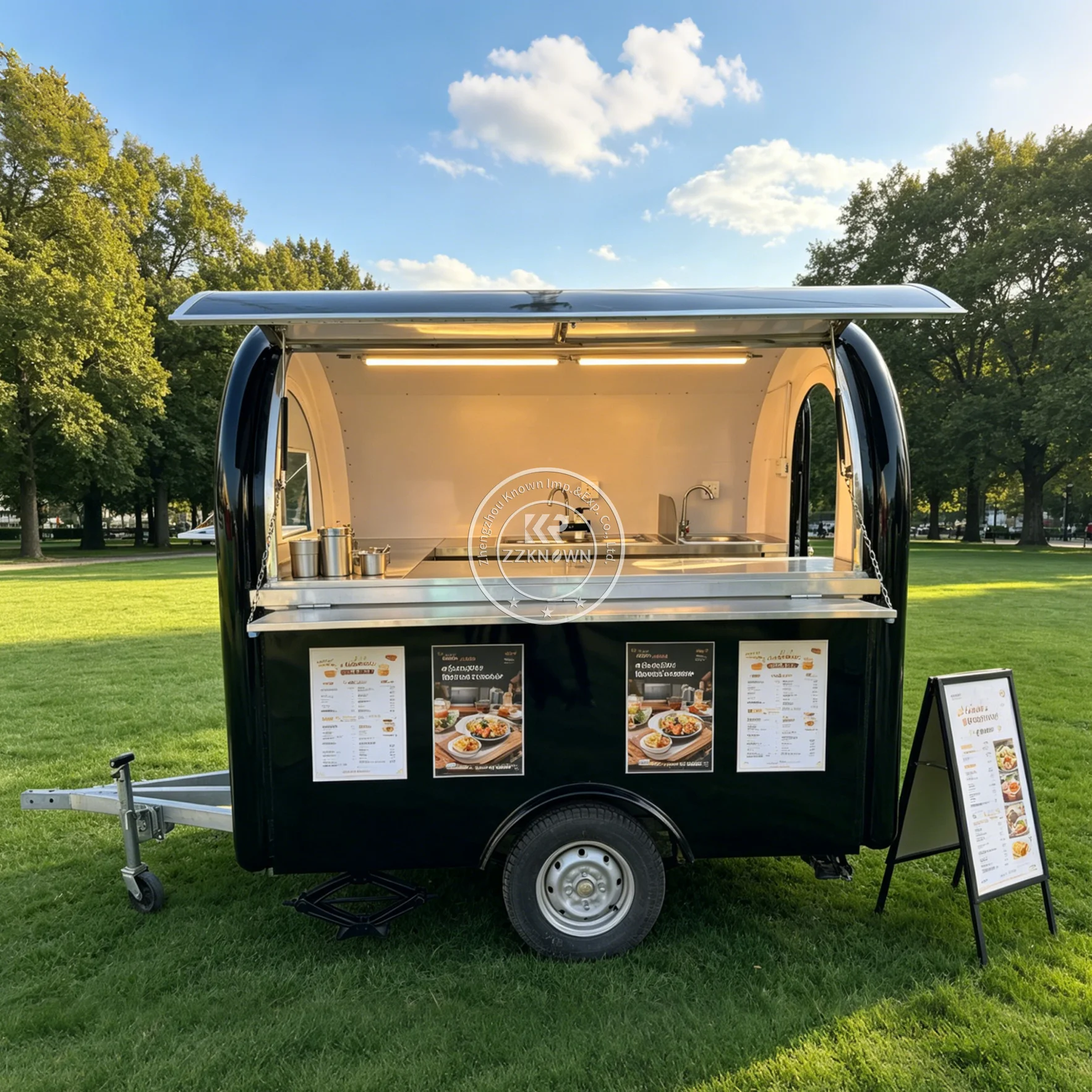 Commercial Food Truck Coffee Burger Pizza Catering Trailer Street Mobile Restaurant Concession Food Trailer with Fully Equipped