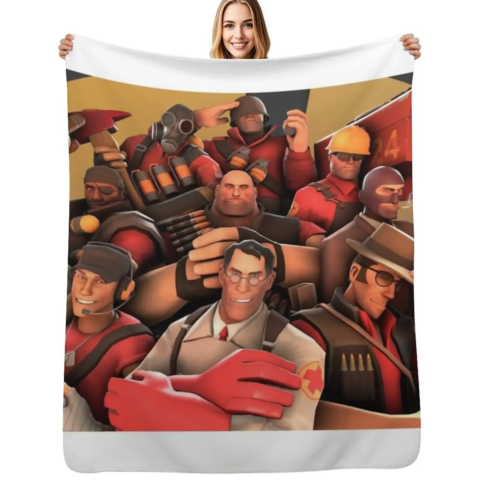 

Team Fortress 2 Poster Art Throw Blanket Cute Quilt Decorative Sofa Extra Large Throw Blanket