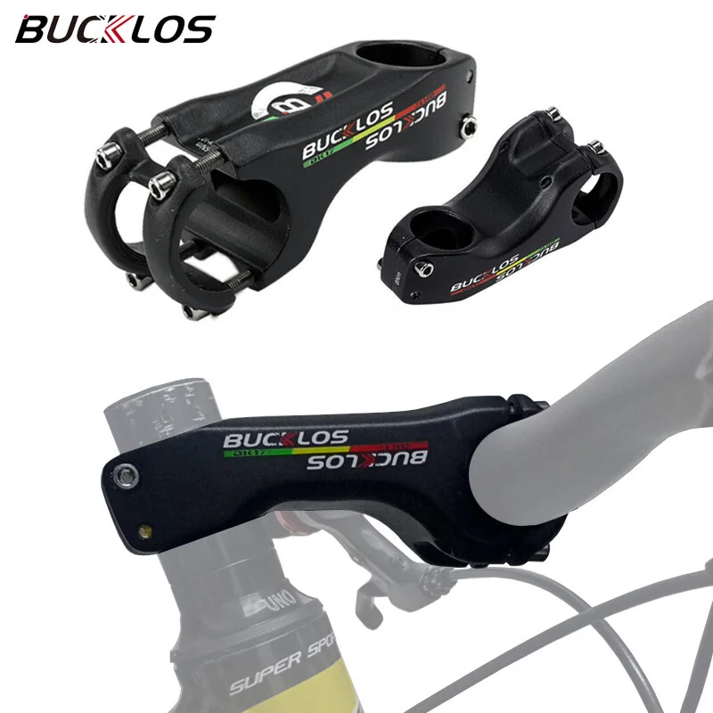 

BUCKLOS 17 Degree Bike Stem Ultralight Aluminum Alloy Cycling Handlebar Stams 80/100mm MTB Bicycle Power Cycling Parts