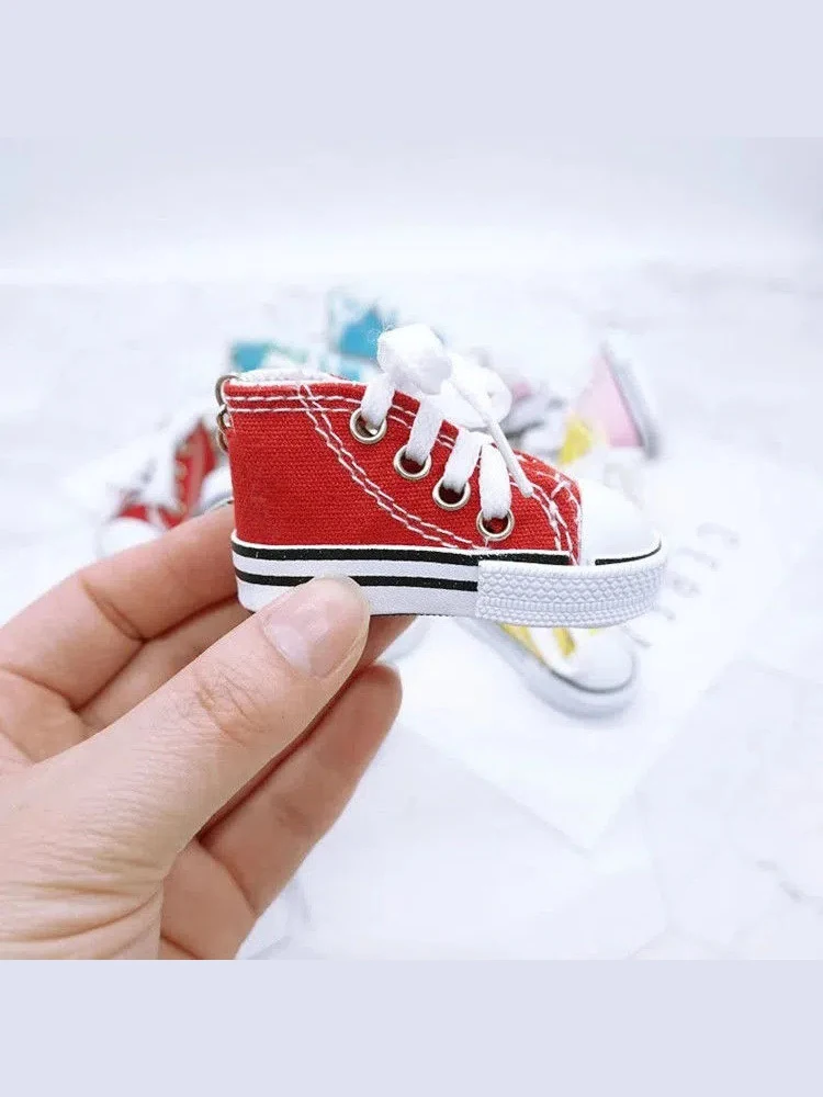 Mini Canvas Shoes, Fashionable Bicycles, Motorcycle Footrests, Small Sneakers, Ornaments, Simulated Shoe Keychains image 3