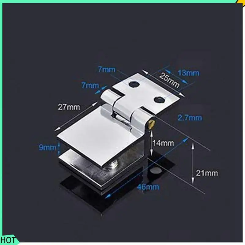 Conjunto de 24 dobradiças de porta de vidro awah, braçadeira retangular ajustável de 5mm-8mm, clipe único para dobradiças de porta de vidro de armário