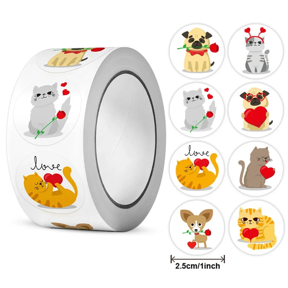 Pegatinas de recompensa para niños, calcomanías de 1 pulgada, suministros para profesores de escuela, animales bonitos, papelería, 500 piezas