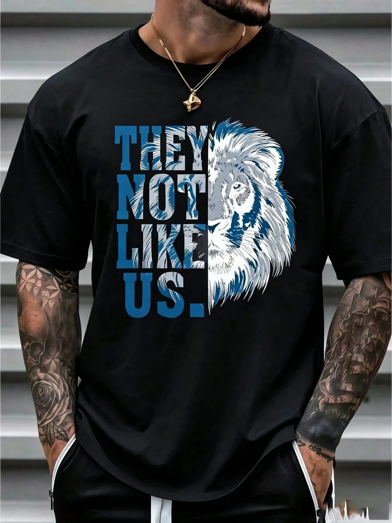 2026 New Family Matching Oversized Unisex T Shirt They Not Like Us Lion Head Graphic Print Cotton Short Sleeve Streetwear Tee