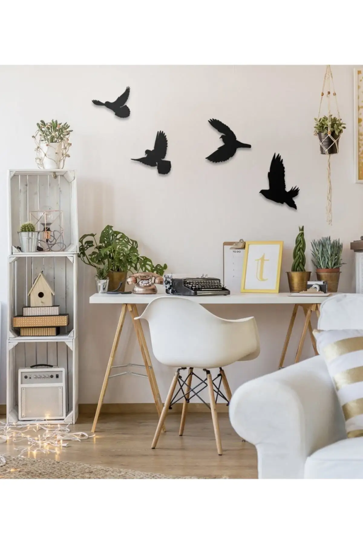 ديكور الحديثة رباعية الطيور الجدار الشنق جدار ديكور 4 قطعة