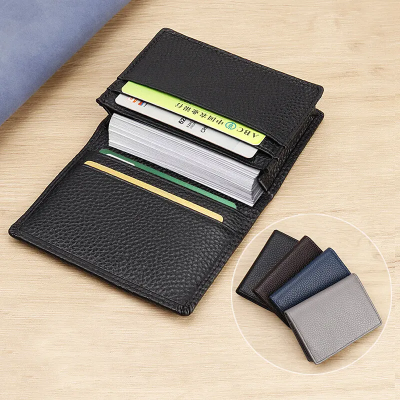 

High Quality Mens Leather Credit Cards Cases Bank ID VIP Business Card Holder Slim Pocket Money Wallet Portable Thin Cardbag