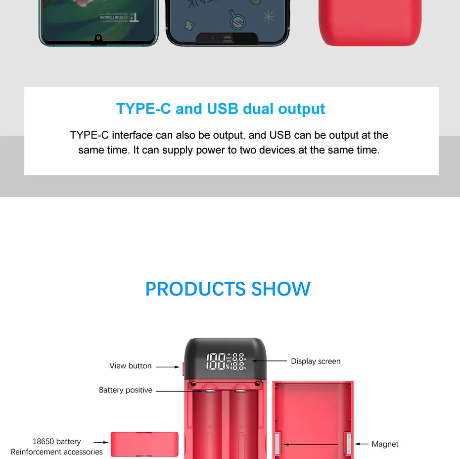 LiitoKala Lii-MP2 Dual Bay 18650/21700 Charger & QC3.0 PD3.0 Power Bank (No Battery)Input/Output Digital Display