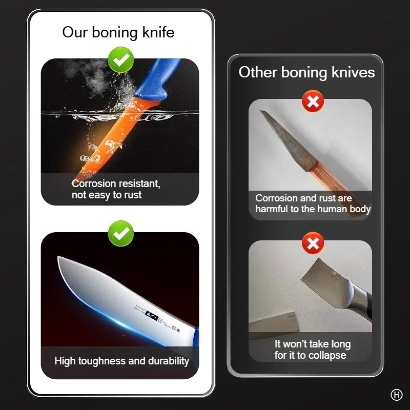 Professional stainless steel sharp kitchen knife with non-slip handle Suitable for cutting meat, poultry and fish in the kitchen