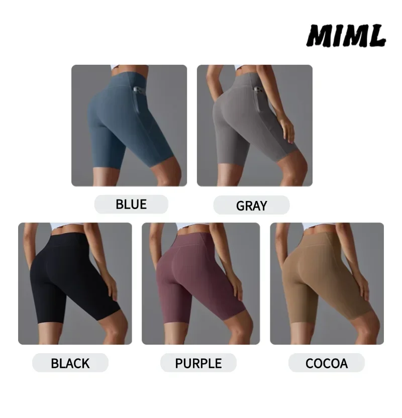 Workout Women Yoga Biker Shorts High Waist Fitness Women's Gym Clothes Push Up Knit Lycra Cycling Joggings Shorts