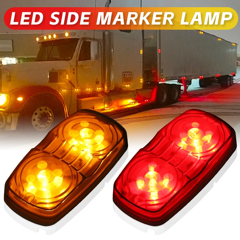 4 بوصة العنبر Led الجانب ماركر مؤشر ضوئي أضواء شاحنة تخييم مقطورة RV VAN مصباح جيد الإضاءة العلوي سقف الكابينة مصابيح تحديد