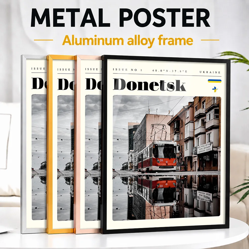 Donetsk Ukraine Cityscape Metal Poster With Aluminum Alloy Frame Personalized Scenic Tribute Wall Art For Office Traveler Gift