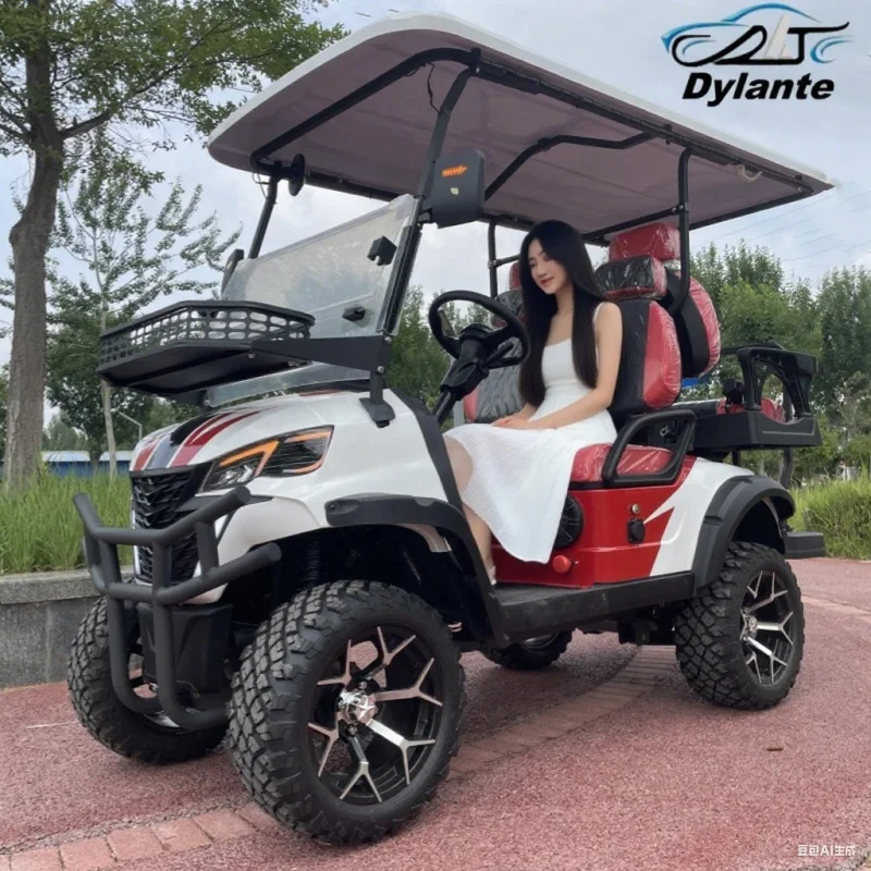 New Popular Electric Golf Cart Facing Forward 4-Seater Golf Cart Fast Small Golf Cart Engine Seats With Armrests Gear Adjustment
