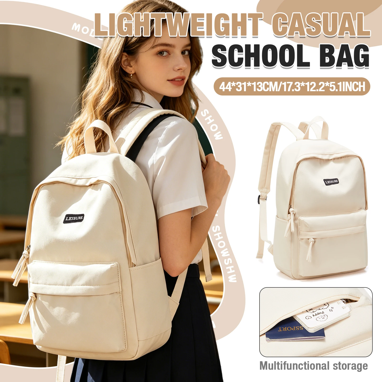 Mochila Casual Unisex, Mochila Ligera para Niños y Niñas, Mochila Escolar para Adolescentes, Apta para Uso Diario