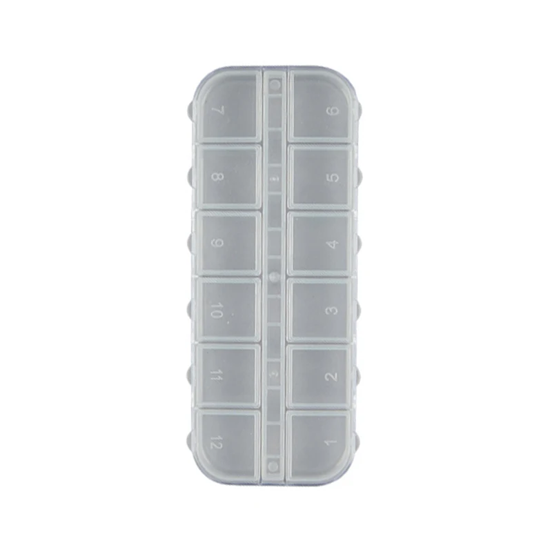 

12 Grids Clear Plastic Box Compartment Container for Beads Crafts Jewelry Detachable Pill Case Earring Storage