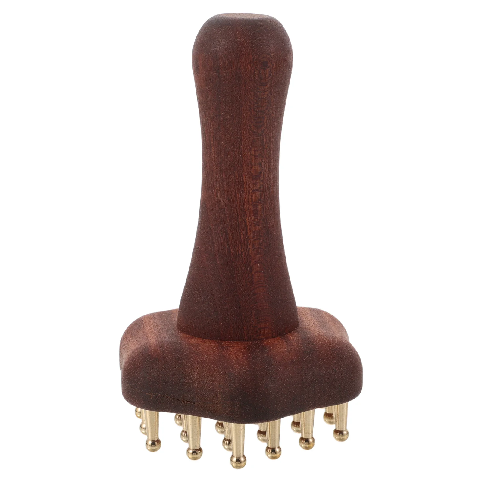 

Brass Meridian Massage Brush Wooden Handle Relax Scalp Abdomen Leg Back Scraping Massage Tool Portable Guasha Comb