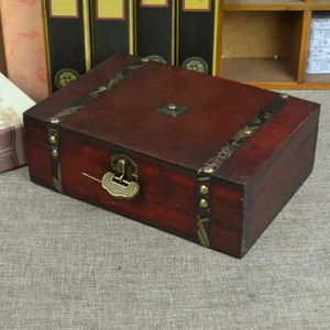 Kotak Kayu 23X16X7. 5 Cm Kotak Penyimpanan Kayu Alami Penyimpanan Rumah Kotak Kenang-kenangan Kayu Retro untuk Cincin Perhiasan Hadiah Hobi Seni 12 etalase kayu penjualan terbaik - №