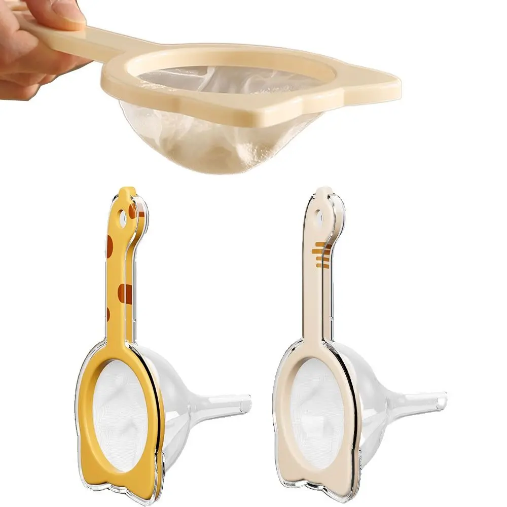 

2 in 1 Funnel Filter with Handle Double-layer 120 Mesh Kitchen Oil Funnel with Filter Reusable Large-caliber Juice Strainer