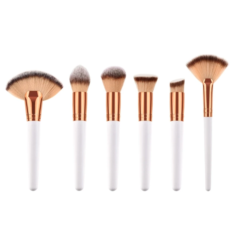 Convenient Fan Makeup Brush For Women Cosmetic Concealer Application Soft Synthetic Bristles Powder Buffing Brush Dropship