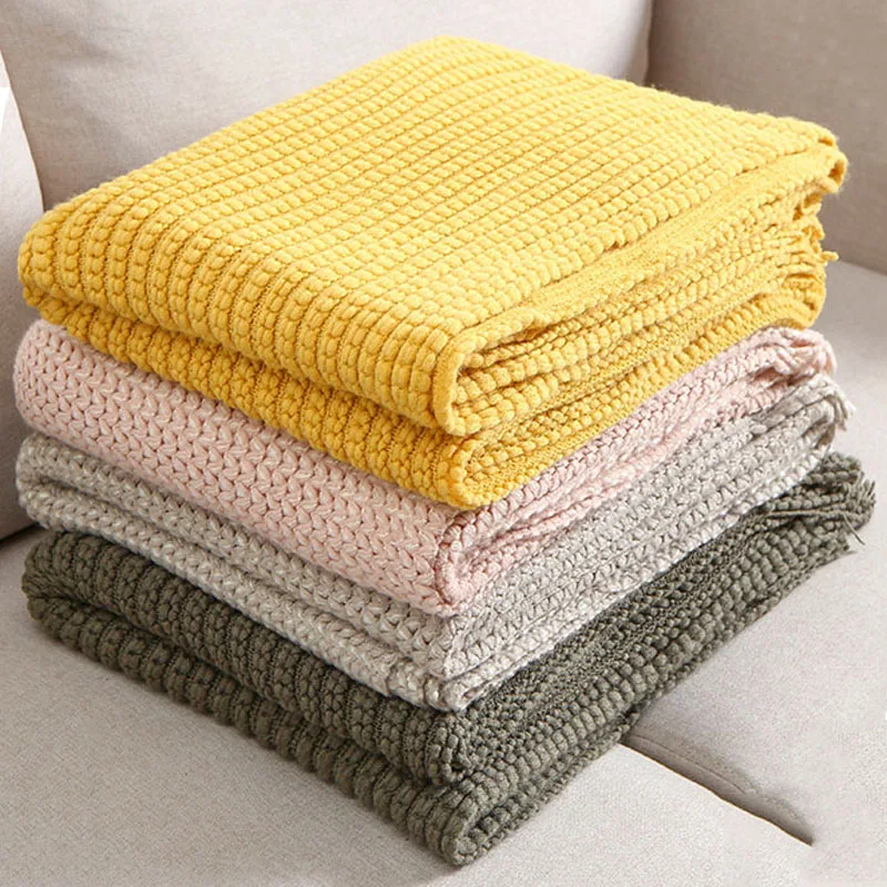 Knitted Blanket Nordic American Style Nap Office Air Condition Thread Blanket Bed Sofa Blanket Throw Plaid Bedspread Sofa Cover