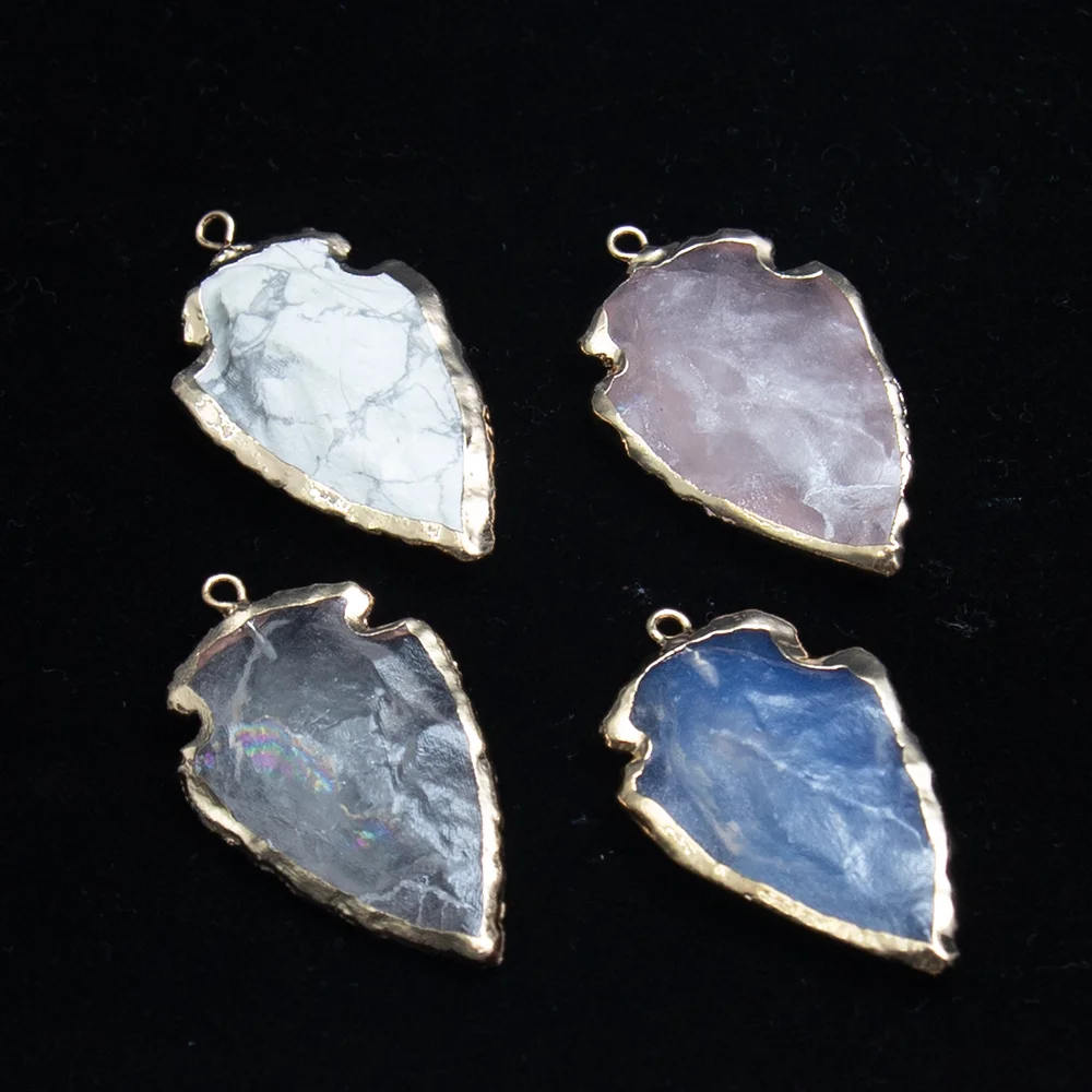 14 أنواع من المعلقات على شكل ورقة الحجر الطبيعي 23-38 مللي متر مجوهرات ساحرة عقد دي اي واي القرط اكسسوارات هدية عيد الحب #6