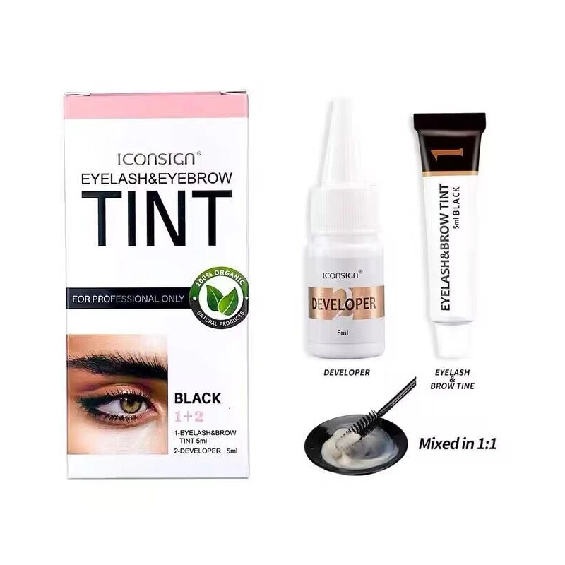 Eyebrow Eyelash Dye Tint Kit Tattoo Eyebrow Mascara Cream Lasting Eye Brow Tint Liquid Paint Brown Black Color Korea Makeup Tool