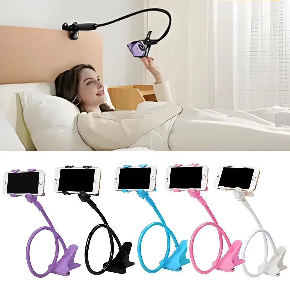 360 ° Draaibare Mobiele Telefoonhouder Draagbare Flexibele Ondersteuning Telefoon Clip Beugel Houder Bed Lazy Mount Telefoon Cel Deskto K1h3